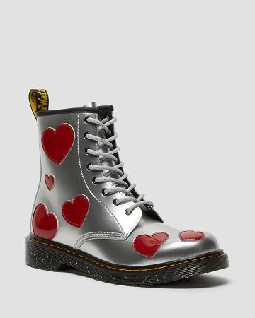 Botas con Cordones Dr Martens Youth 1460 Glitter Star Charol Encaje UpBoots Niños Metal | MX 116QMA